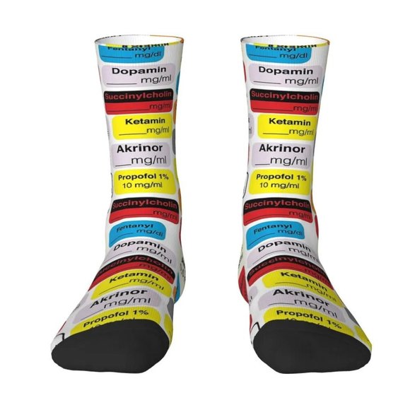Doctor Medical Nurse Hospital Anesthesia Medication Unisex Winter Socks … - Picture 7 of 9